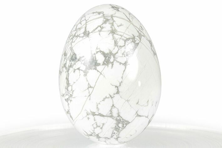 Polished White Magnesite Egg - South Africa #356429